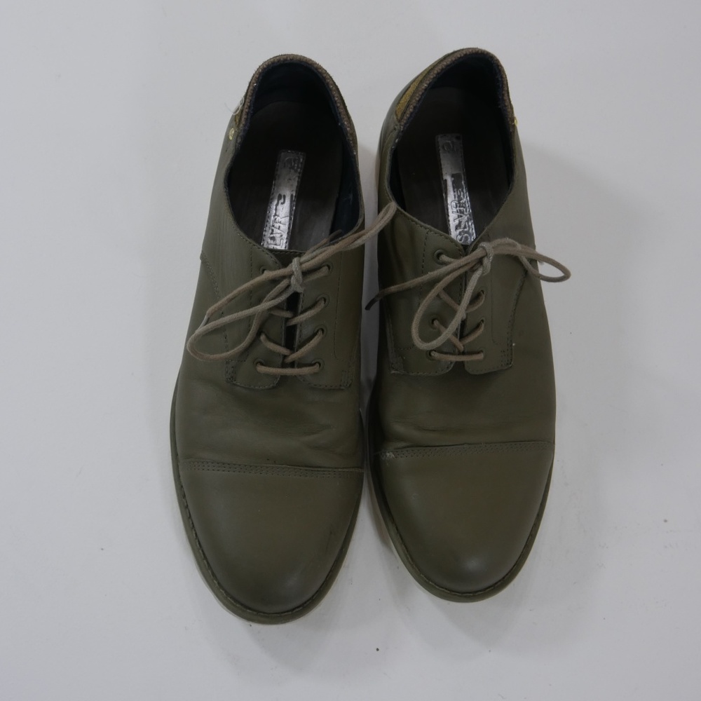 adidas SLVR Brogue Green Leather Oxford Shoes